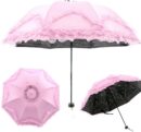 Lace Windproof Folding Sunny and Rainy Umbrella Ultraviolet-Proof Anti Sun UV Protection Parasol Umbrella