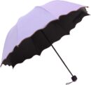 Travel Foldable compact Umbrellas Sun rain Umbrellas parasol with  blooming material