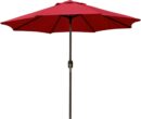 9' Outdoor Patio Umbrella, Outdoor Table Umbrella, Yard Umbrella, Market Umbrella with 8 Sturdy Ribs, Push Button Tilt and Crank