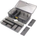 Fishing Lures Box, Double Layers Large Capacity Plastic Fishing Bait Hooks Box with Removable Dividers, Multifunctional Tackle Storage Box for Angler