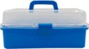 Large 3 Layers Fishing Tackle Box, Portable 3 Tiers Lightweight Plastic Tool Box, Multipurpose Home & Office Art Box Craft Box, Ocean Blue