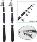 Fishing Pole Combo Set,2PCS Collapsible Rods 2PCS Spinning Reels Mono Fishing line Come Setup Already！Including 4PCS Minnow, Fishing Plier， ministoream