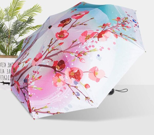 Travel Compact Art Umbrella Foldable Windproof UV Protection Sun Rain Umbrella for Women - Image 2