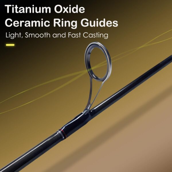 Fishing Rod,  Spinning Rod, Two Piece Fishing Rod, Carbon Fiber Blank, 8-18lbs Line Rating, Medium Power, Medium Fast Action, 3/14-5/28 oz. Lure Rating - Image 2