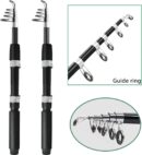 Fishing Pole Combo, 6.9ft 2Pcs Telescopic Rods Set, Collapsible Carbon Fiber Fishing Rods, 2PCS Spinning Reel Set with Carrier Bag Freshwater Fishing Rod and Reel Combos Kits
