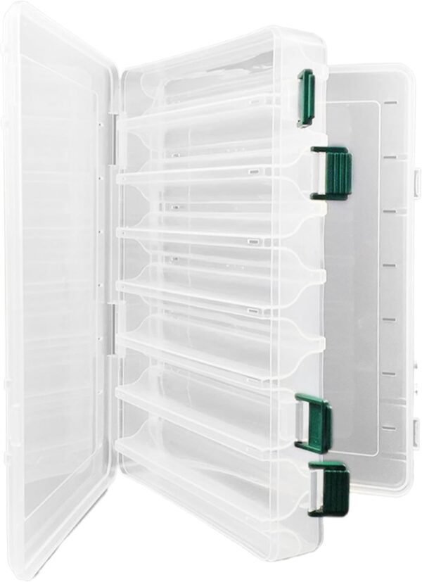 Fishing Tackle Box, Tackle Box, Double-Sided Fishing Tackle Box, Visible Hard Plastic ClearTackle Box Organizer Fishing Lure Bait Squid Jig Minnows Hooks Accessory Storage