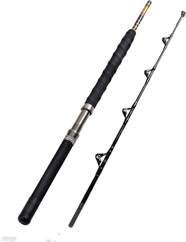 1-Piece/2-Piece Saltwater Offshore Heavy Trolling Rod  Rod Conventional Boat Fishing Pole with Roller Guides