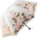 Vintage Lace UV Sun Parasol Folding 3D Flower Embroidery Umbrella