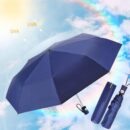 Sun Umbrella Compact Folding Travel Umbrella Auto Open and Close for Windproof, Rainproof & 99.9% UV Protection Parasol with Black Anti-UV Coating