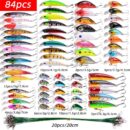 Fishing Lures Kit Mixed Including Minnow Popper Crank Baits with Hooks for Saltwater Freshwater Trout Bass Salmon Fishing