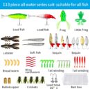Fishing Tool Kit - 112pcs Fishing Gear & Equipment, Fish Pliers, Hook Remover, Scale, Scissors, Lip Gripper, Lures