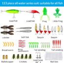 Fishing Tool Kit - 112pcs Fishing Gear & Equipment, Fish Pliers, Hook Remover, Scale, Scissors, Lip Gripper, Lures