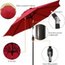 9' Outdoor Patio Umbrella, Outdoor Table Umbrella, Yard Umbrella, Market Umbrella with 8 Sturdy Ribs, Push Button Tilt and Crank