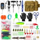 Fishing Tool Kit - 112pcs Fishing Gear & Equipment, Fish Pliers, Hook Remover, Scale, Scissors, Lip Gripper, Lures