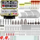 Fishing Lures Accessories Kit with Tackle Box, Fishing Hooks Minnow Crankbait Frog Popper Lure Worm Fishing Spoon Spinner Bait for Bass Crappie, Fishing Gear Freshwater Equipment Gifts for Men