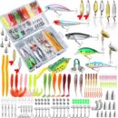 327PCS Fishing Lures Tackle Bait Kit Set, Tackle Box with Tackle Included, Crankbaits, Worms, Spinner, Weights, Hooks & Other Accessories for Freshwater Bass Trout Fishing Gear Gifts for Men