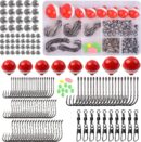 Fishing Bobbers Tackle Kit, 160pcs Basic Fishing Bobbers Hooks Assortment Included Octopus Circle Hooks, Baitholder Hooks, Bobbers, Sinker Weights, Terminal Tackle Box for Trout Catfish Panfish